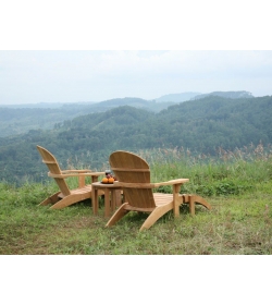 Double Adirondack Chair Set