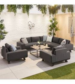 Tranquility Fabric Corner Sofa Set with 2 Armchairs
