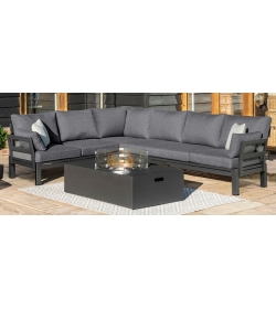 Oslo Corner Group with Rectangular Gas Firepit Table