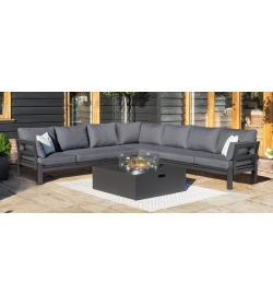 Oslo Large Corner Group - With Square Gas Firepit Table