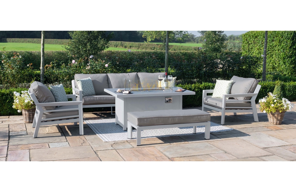 New York New York 3 Seat Sofa Set - With Firepit Table