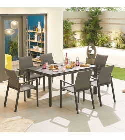 Roma 6 Seat Dining Set - 1.5m x 1m Rectangular Table