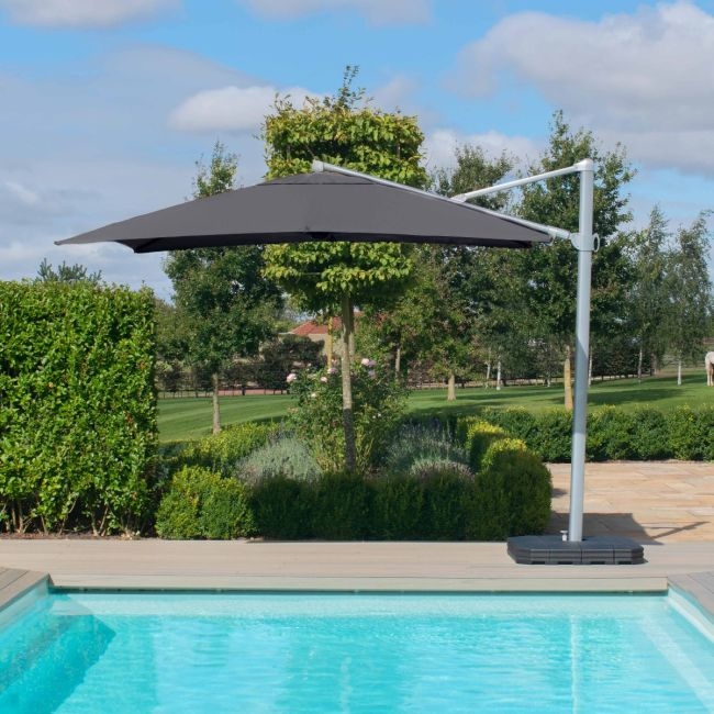 Cantilever 3m Square Rotating Parasol With LED Lights
