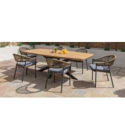 bali rope weave 6 seat oval dining set