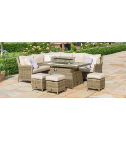 Winchester Corner Dining Set with Fire Pit