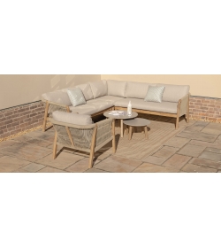 Martinique Rope Weave Corner Sofa Set With Lounge Chair