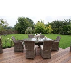 Winchester Oval Table with 6  Armless Chairs