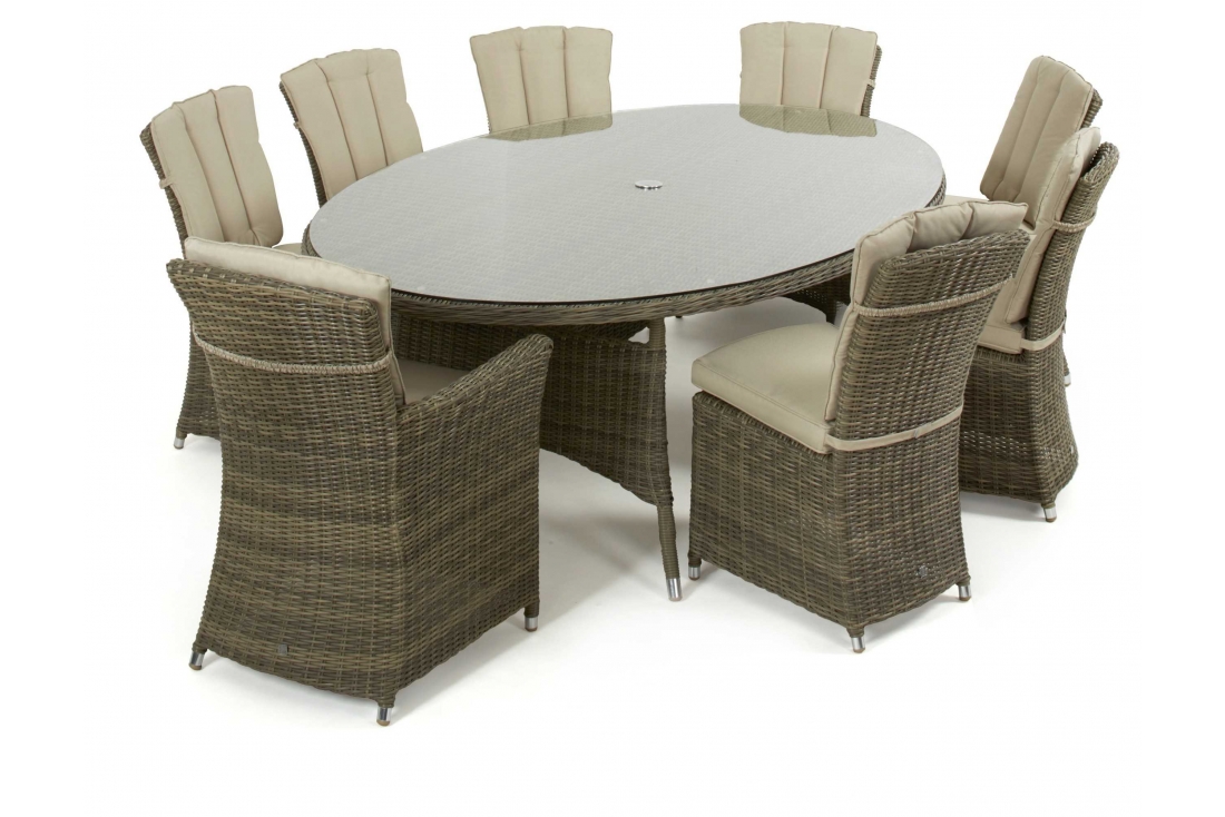Winchester Oval Table set 2 Cava and 6 Armless Chairs